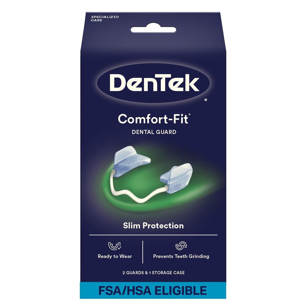 New DenTek Comfort-Fit Dental Guard (2 Guards, 1 Case)